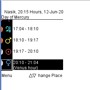 Feature-phone version: list of planetary hours