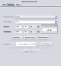 Settings: country, city, coordinates, time zone and date